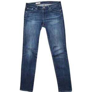 AG The Stilt 26R (Meas 29x30 7" Low Rise) Dark  Stretch Cigarette Leg Jeans A19